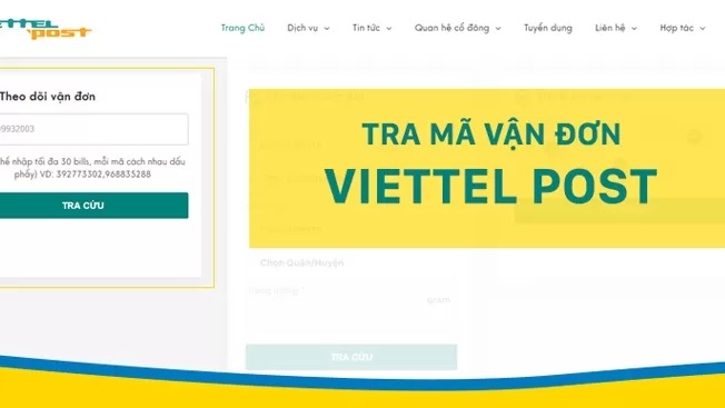 Tra cứu mã vận đơn Viettel Post trên web