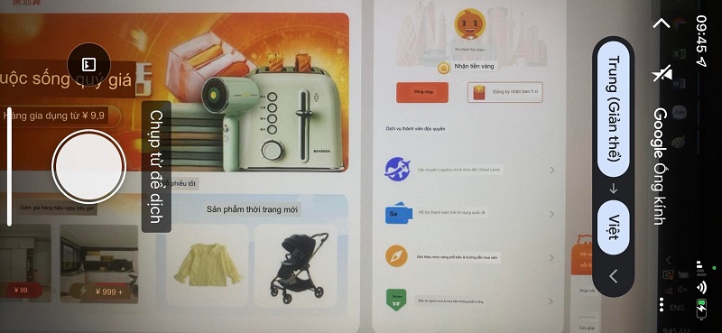 Google Dịch giờ Trung bên trên Taobao quý phái Tiếng Việt