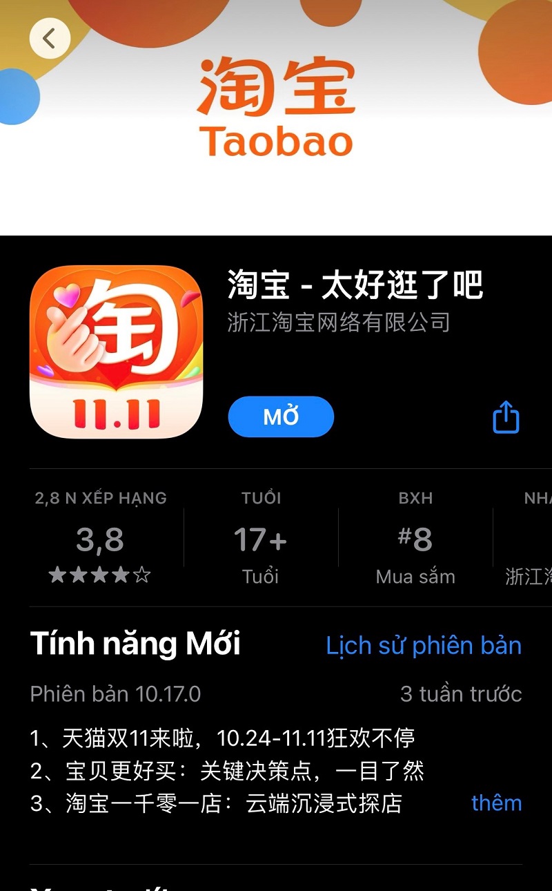 Taobao App trên Appstore